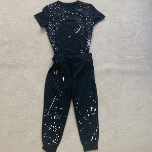 NWOT Paint Print Shirt Sweats Set
